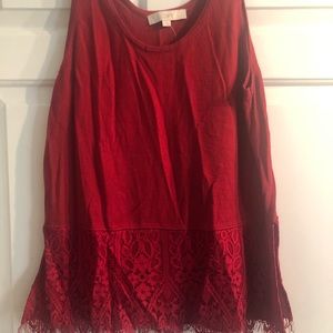 Loft Red lace top.  NWT